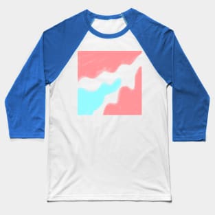 Red blue watercolor abstract art Baseball T-Shirt